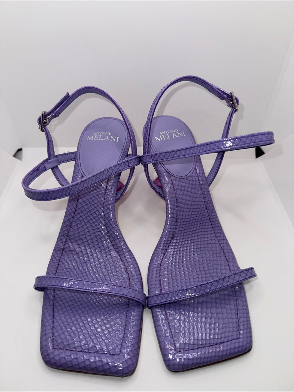 Antonio Melani Fran Embossed Leather Heels Strappy Dress Sandals Women’s 6 - Picture 6 of 11